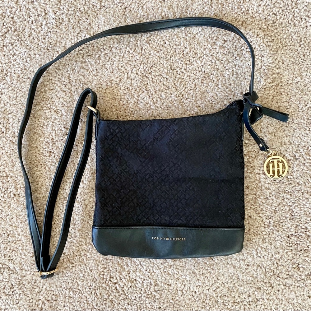 Tommy Hilfiger Black, Gold crossbody purse